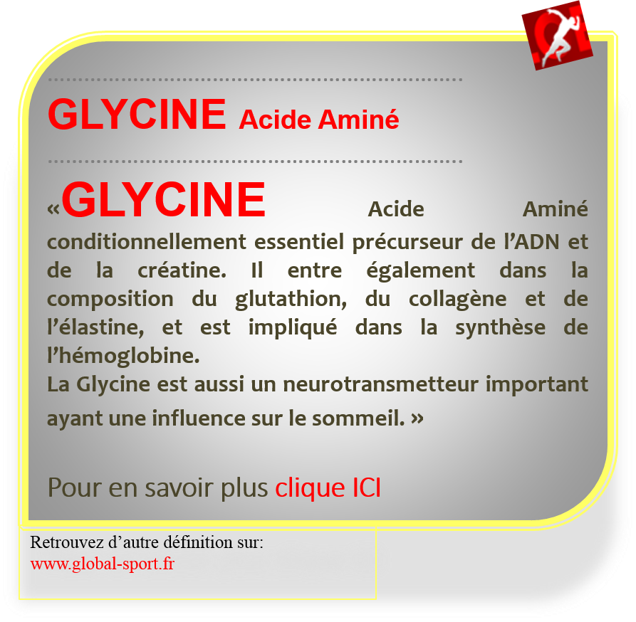 Glycine acide aminé précurseur de la créatine