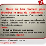 Boire au bon moment pour absorber le maximum de nutriments